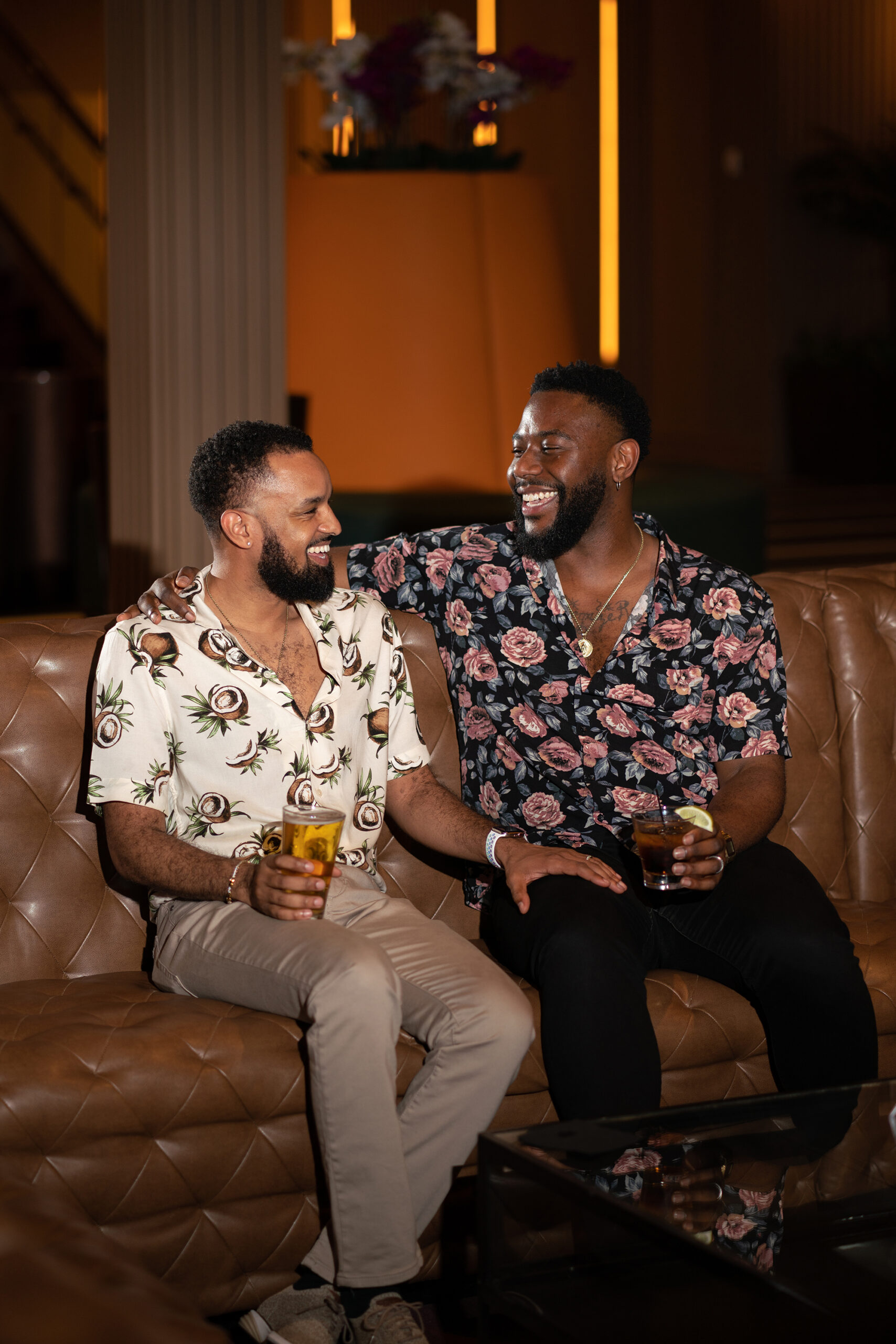 Couple smiling at the Lounge